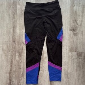 Black Leggings with Purple and Blue Accents